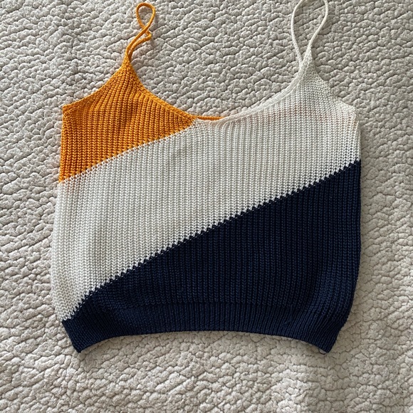 SHEIN Tops - Knitted 3-Color Cropped Tank from Shein